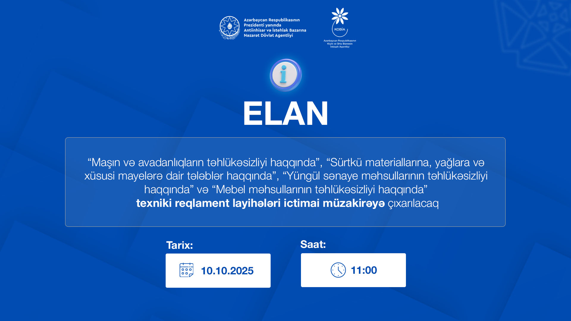 Vakant dövlət qulluğu vəzifələrinin tutulması üçün müsabiqə üzrə müsahibə ELANI