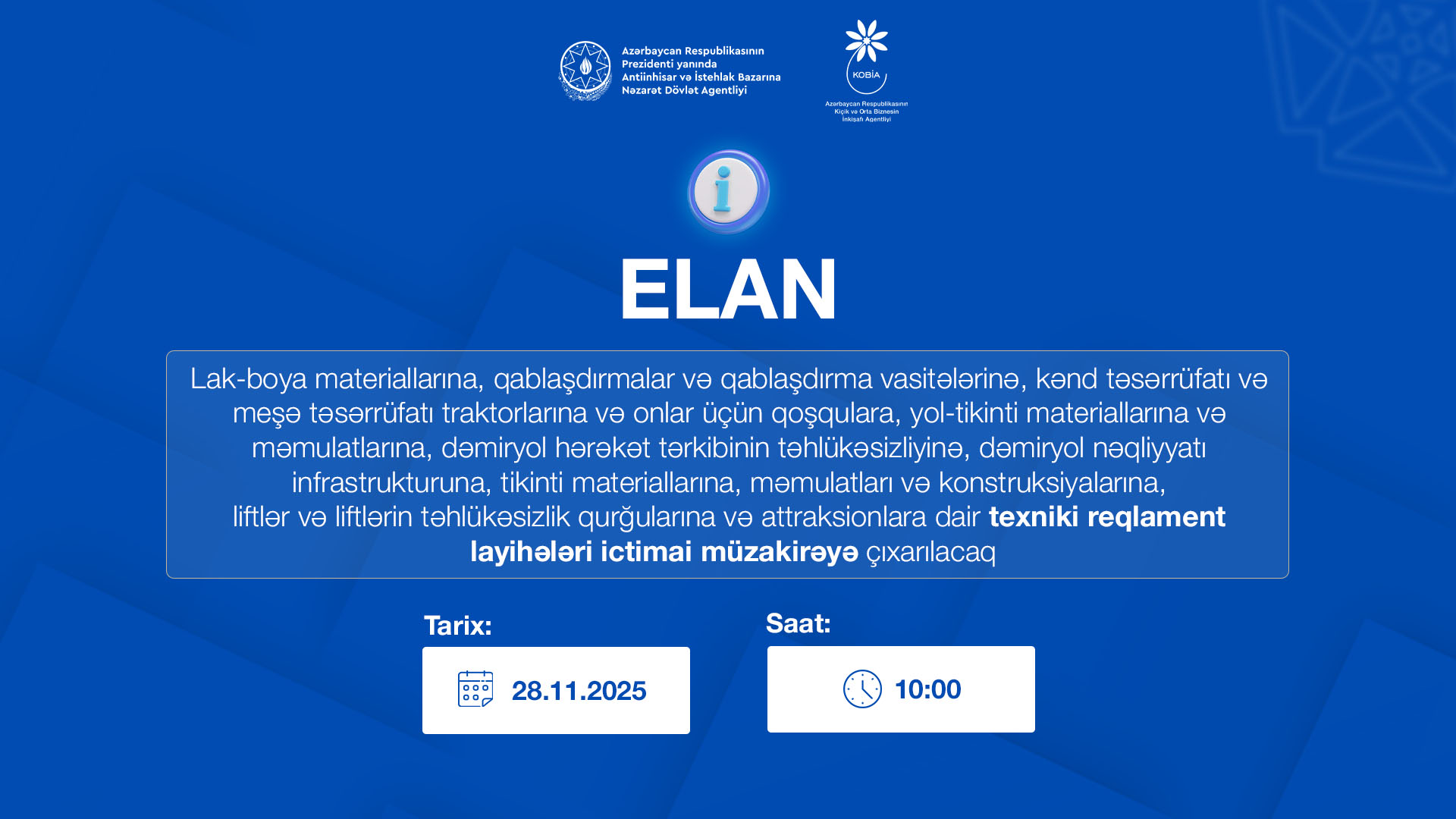 Açıq məkanda reklam fəaliyyəti üzrə maarifləndirmə tədbirinin elanı
