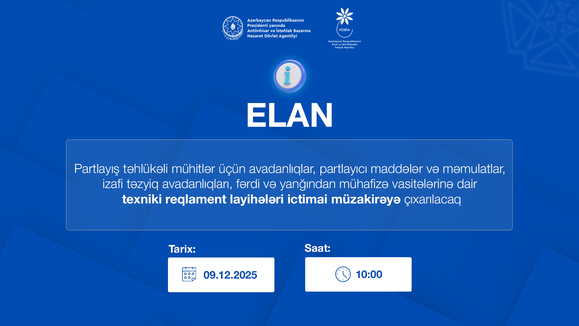 Vakant dövlət qulluğu vəzifəsinin tutulması üçün daxili müsahibə ELANI