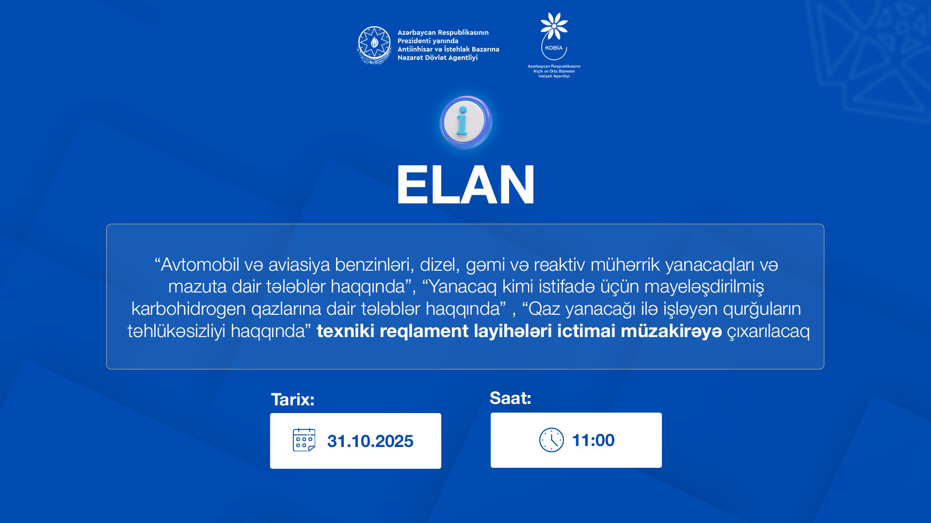 Vakant dövlət qulluğu vəzifəsinin tutulması üçün daxili müsahibə ELANI